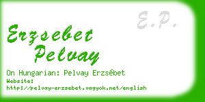 erzsebet pelvay business card